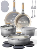 20Pcs Titanium Cookware Set, Pots and Pans Set Non Stick, Kitchen Cooking Set